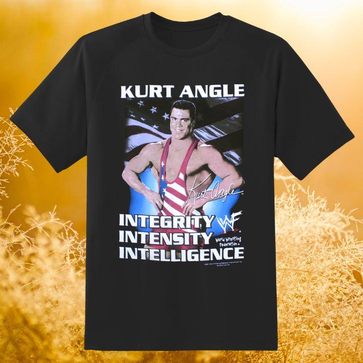 Kurt Angle Integrity Intensity Intelligence American Flag Signature Shirt