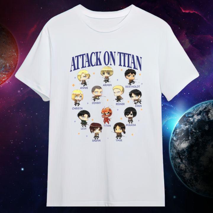 All Characters Chibi Attack On Titan T-Shirt