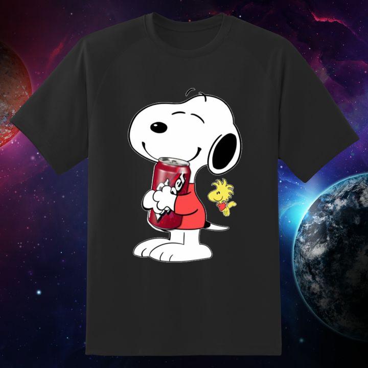 Cute Snoopy Woodstock Hug Dr Pepper Peanuts T-Shirt