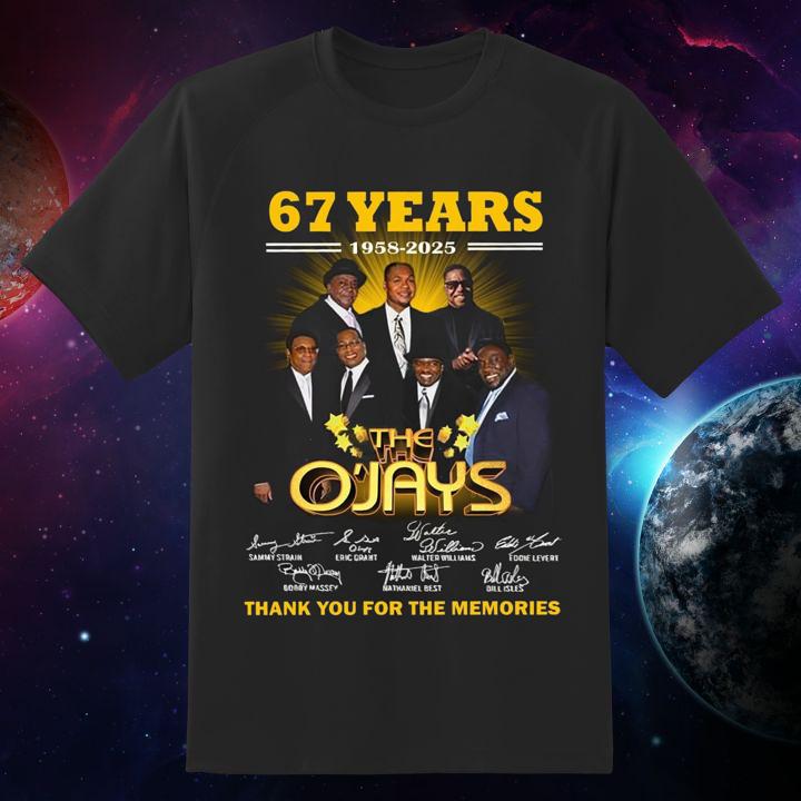 The O'Jays 67Th Anniversary 1958-2025 Signed Thank You Memories T-Shirt