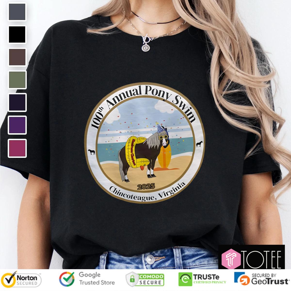 Chincoteague Pony Swim 2025 Shirt: 100th Anniversary Limited Edition