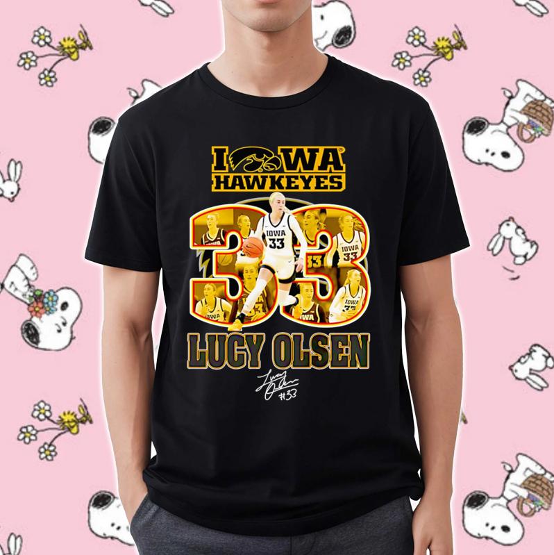 Iowa Hawkeyes Lucy Olsen 33 Signature T-Shirt