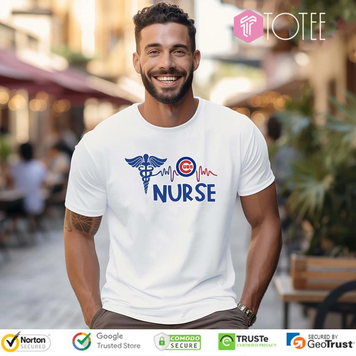 Nurse Heartbeat Chicago Cubs T-shirt
