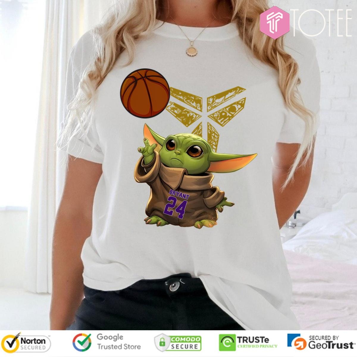 Baby Yoda Kobe Bryant 24 Basketball Rip T-shirt