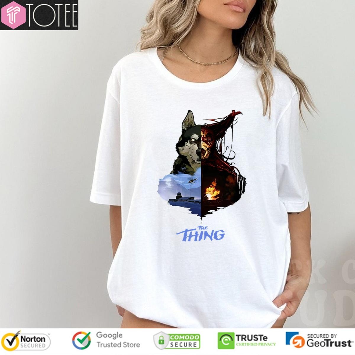 The Thing 1982 Horror Scary Movie Halloween Dog T-shirt