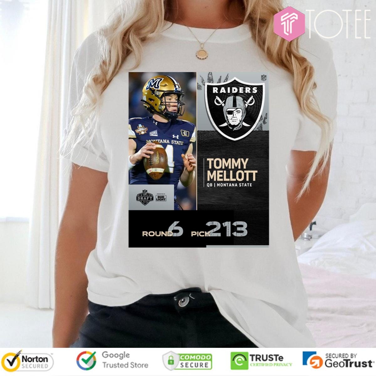 Las Vegas Raiders Pick Tommy Mellott With No. 213 2025 Nfl Draft T- T-shirt
