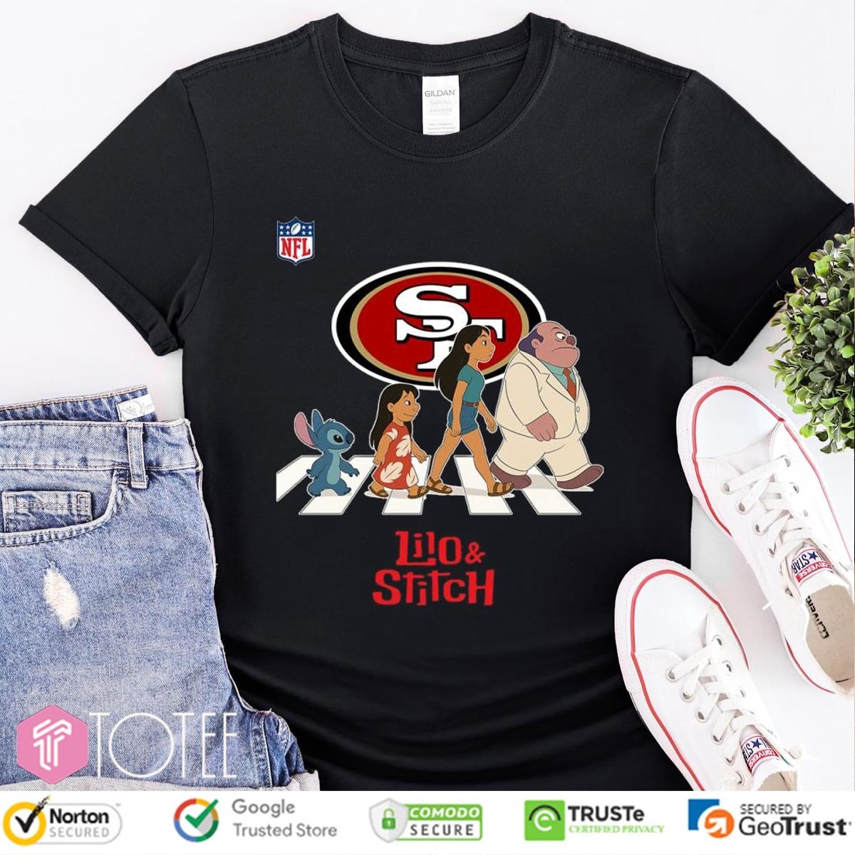 San Francisco 49Ers Lilo And Stitch Abbey Road T-shirt