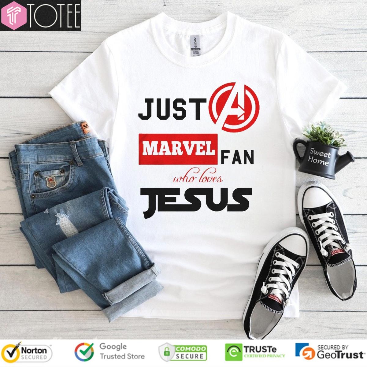 Just A Marvel Fan Who Loves Jesus Avengers T-shirt