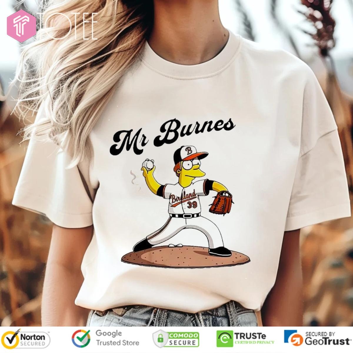 The Simpsons Mr Corbin Burnes Baltimore Orioles Baseball T-shirt