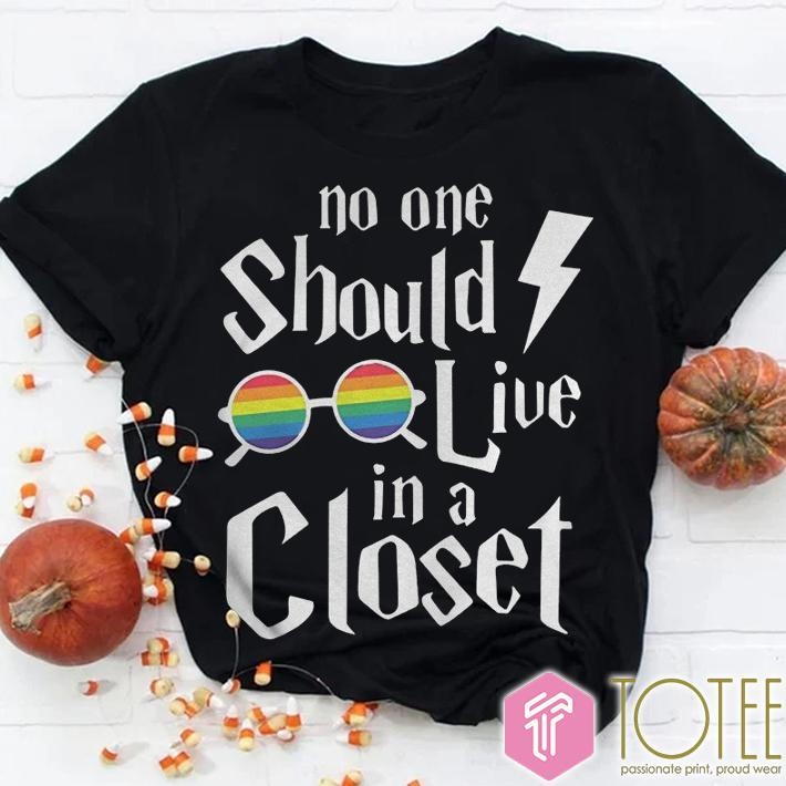 Lgbt Pride Harry Potter Glasses No One Should Live In A Closet T-shirt