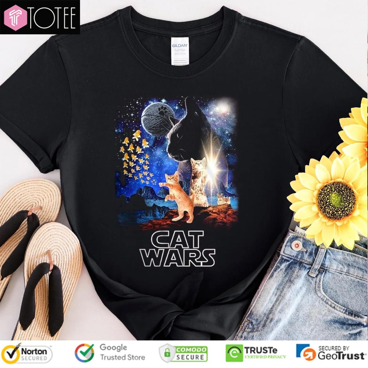 Humor Cat Wars Parody Star Wars Poster T-shirt