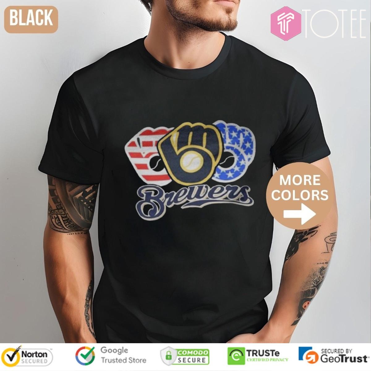 Red White And Blue Milwaukee Brewers 4Th Of July T-shirt