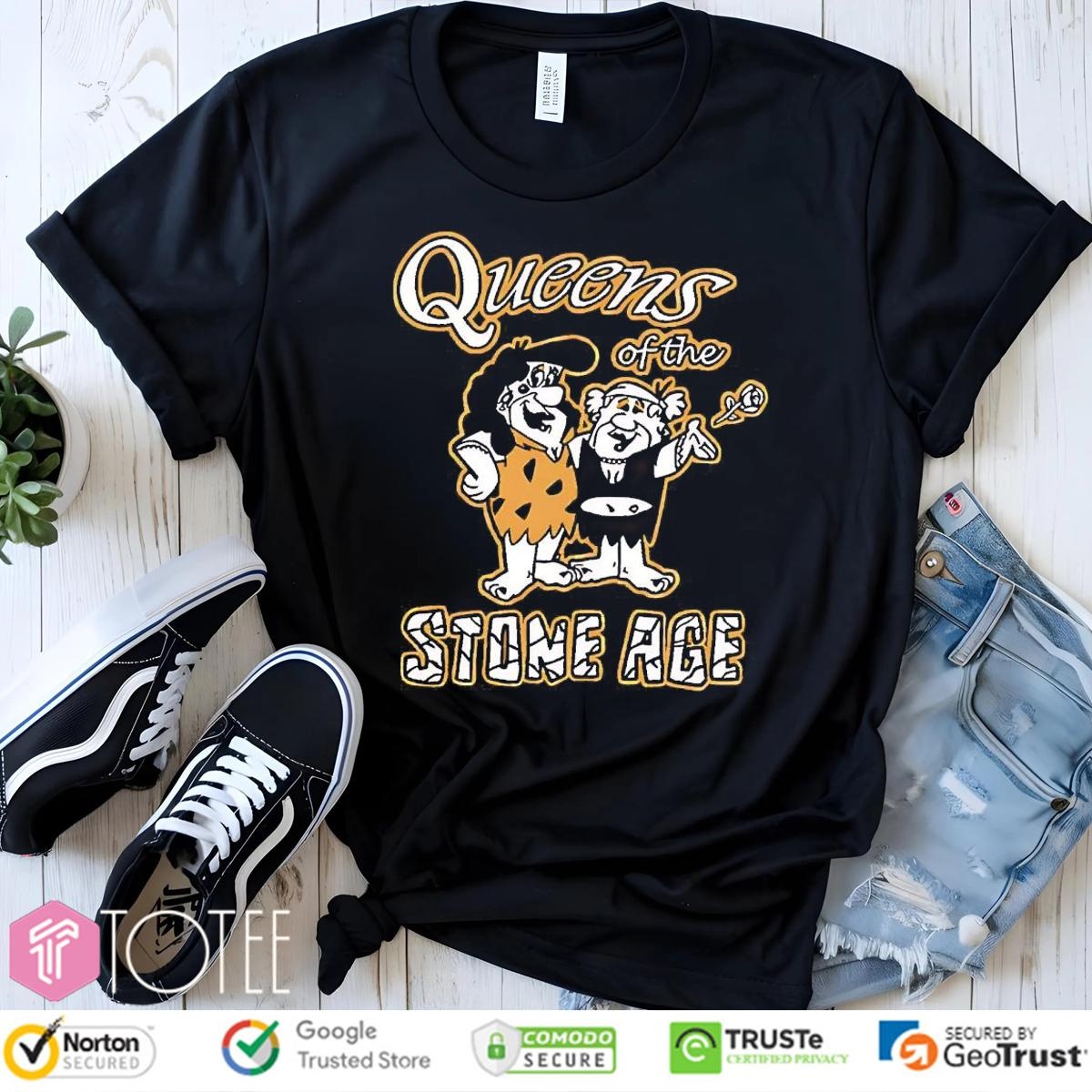 The Flintstones Parody Queens Of The Stone Age Rock Band T-shirt