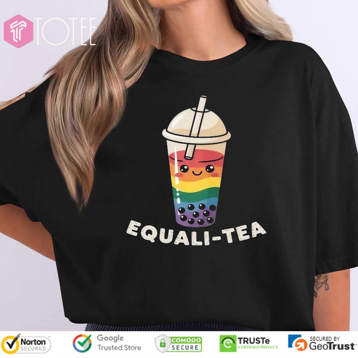 Boba Bubble Milk Tea Equali-Tea Lgbt Pride Rainbow T-shirt