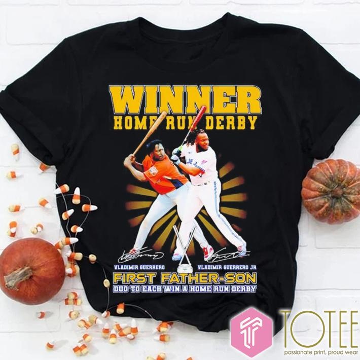 Vladimir Guerrero Father-Son Winner Home Run Derby Signatures T-shirt