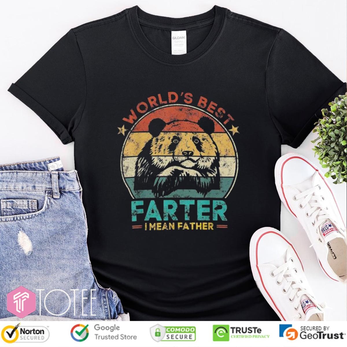 Worlds Best Farter I Mean Father Panda Bear Fathers Day Vintage T-shirt