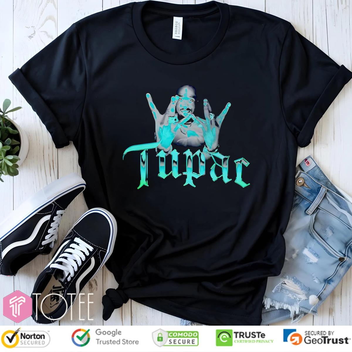 Shakur Tupac Westside West Coast Rap Hip Hop Hand Sign T-shirt