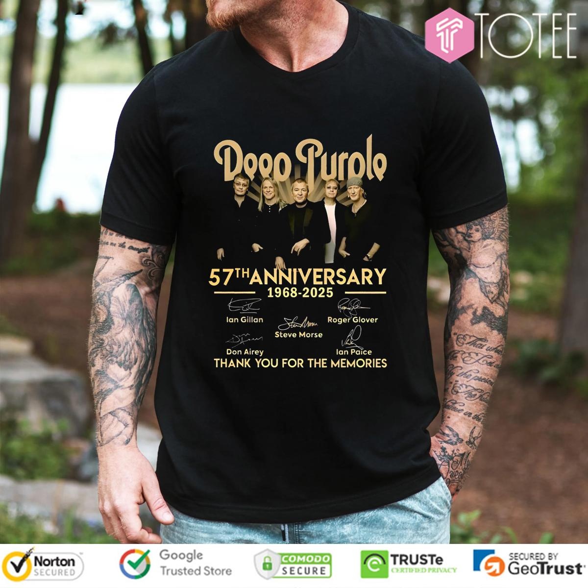 Deep Purple 57Th Anniversary 1968-2025 Signatures T-shirt