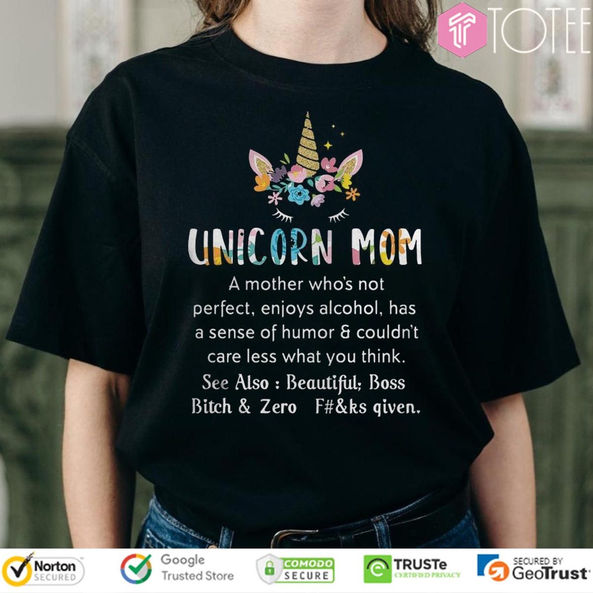 Flower Unicorn Mom Definition Meaning Mothers Day T-shirt