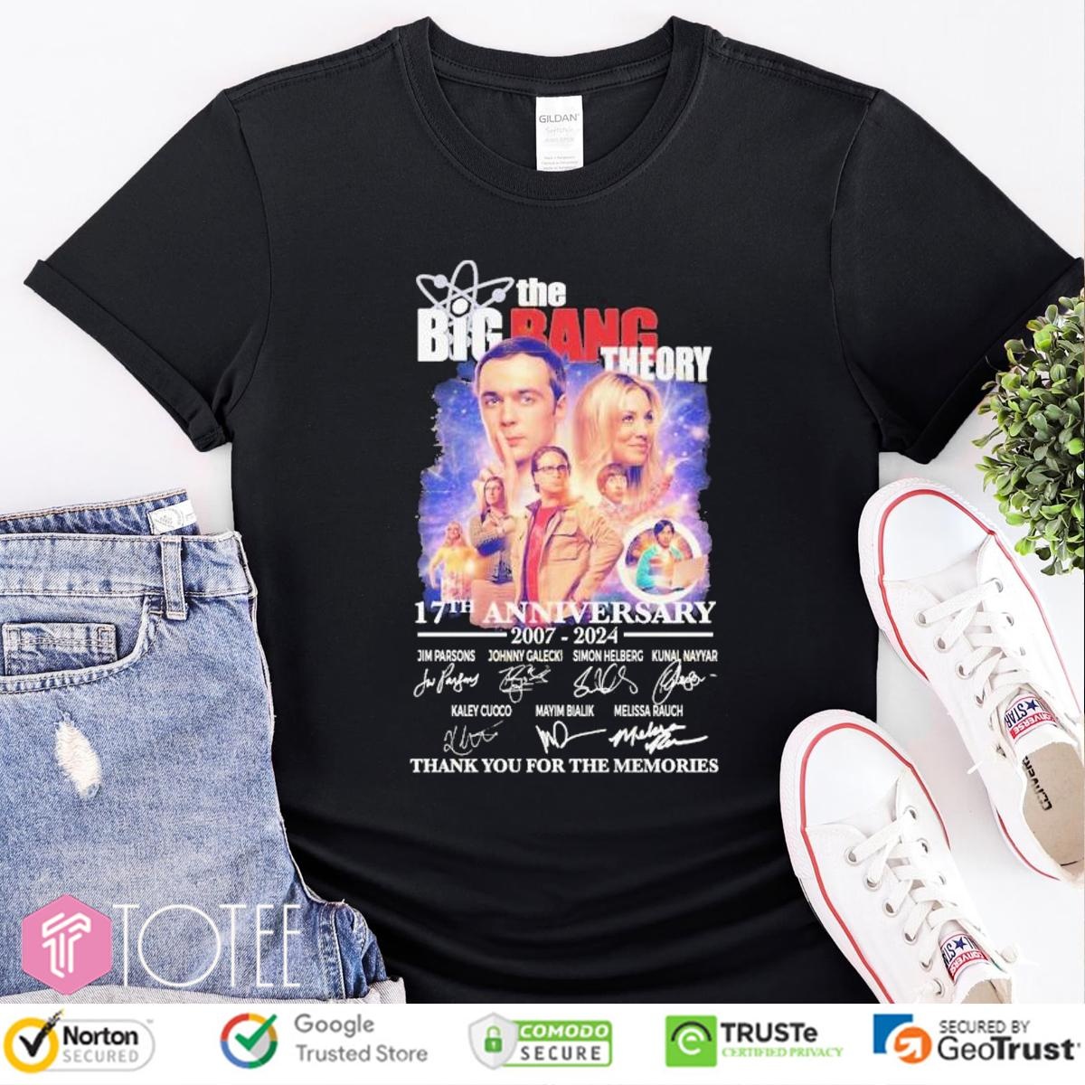 17Th Anniversary 2007-2024 The Big Bang Theory Signatures T-shirt