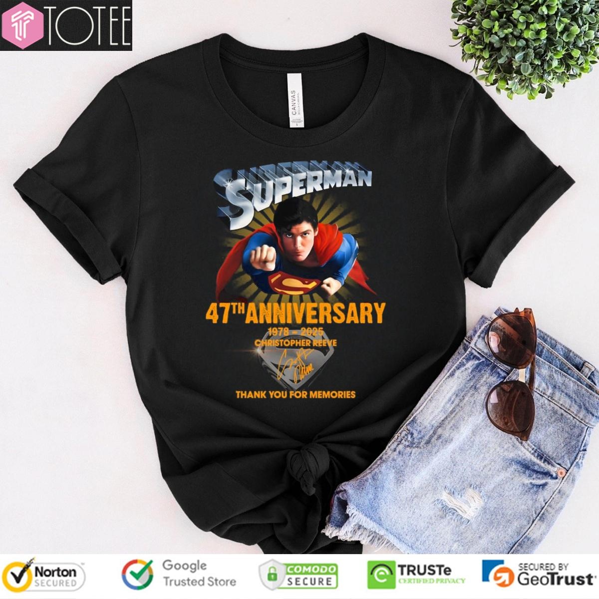 47Th Anniversary 1978-2025 Superman Christopher Reeve Signature T-shirt