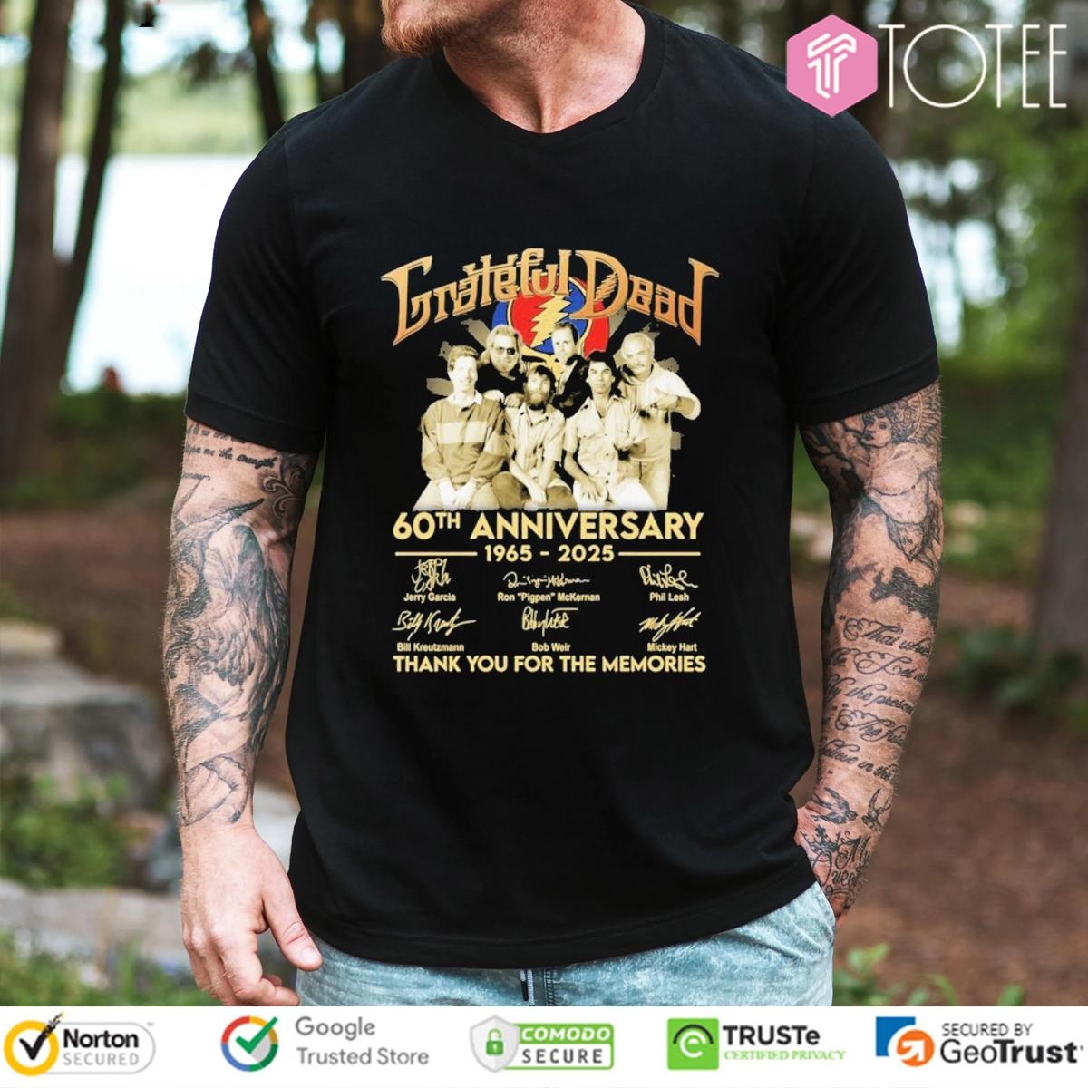 60Th Anniversary 1965-2025 Grateful Dead Signatures T-shirt