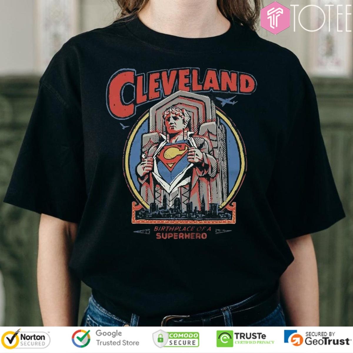 Cleveland Guardian Super Man Birthplace Of A Superhero Baseball T-shirt