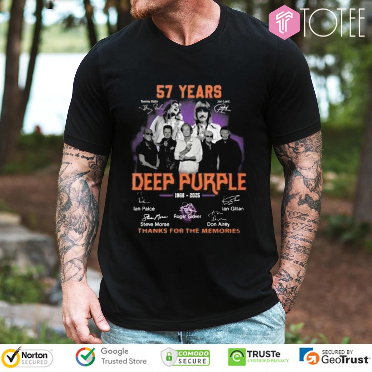 Deep Purple 57 Years 1968-2025 Signatures T-shirt