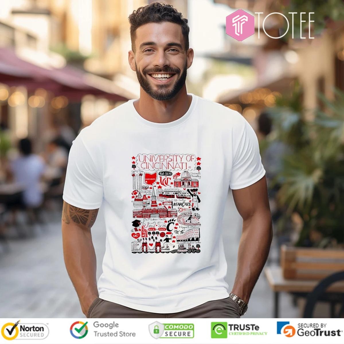 University Of Cincinnati Bearcats Art Illustration T-shirt