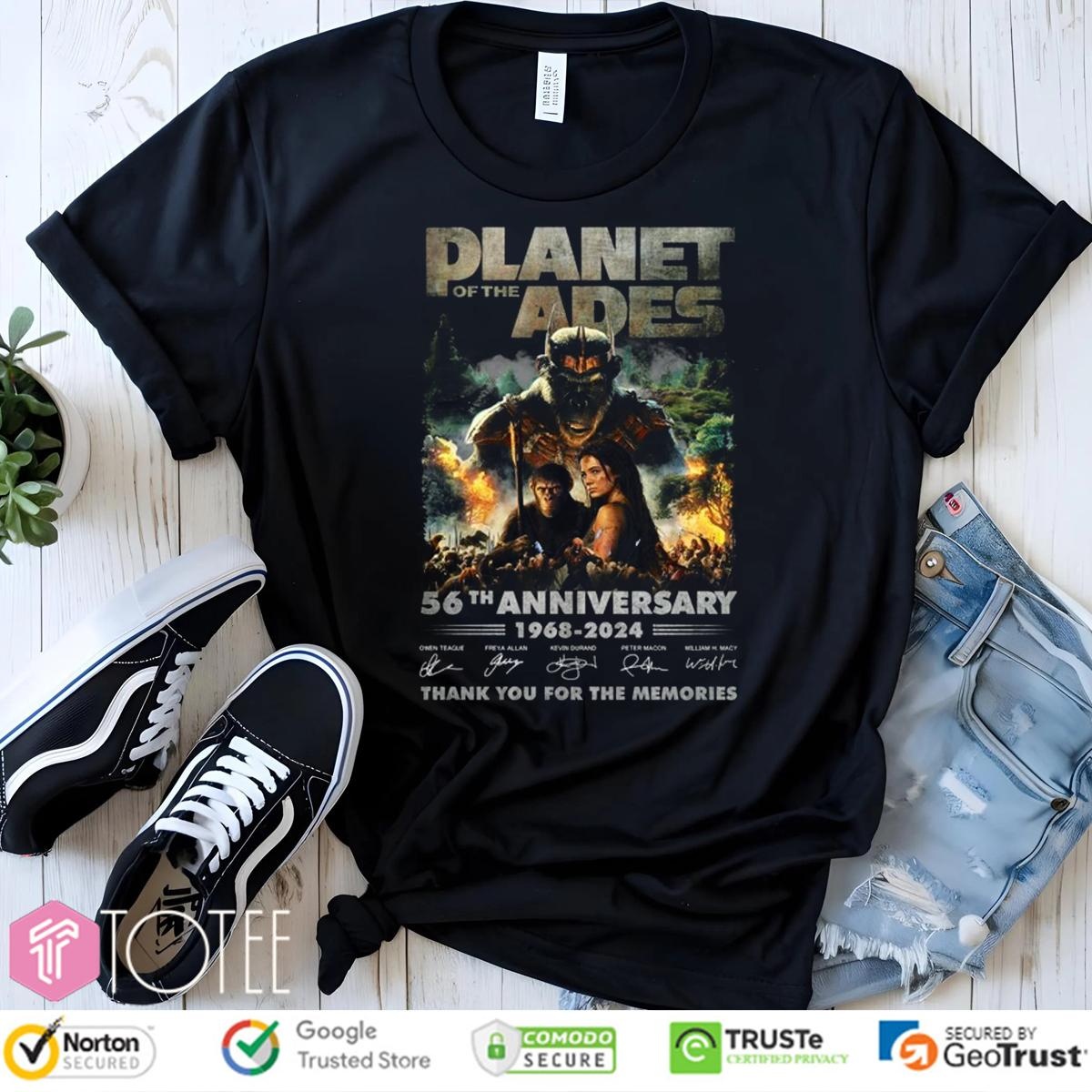 56Th Anniversary 1968-2024 Planet Of The Apes Signatures T-shirt