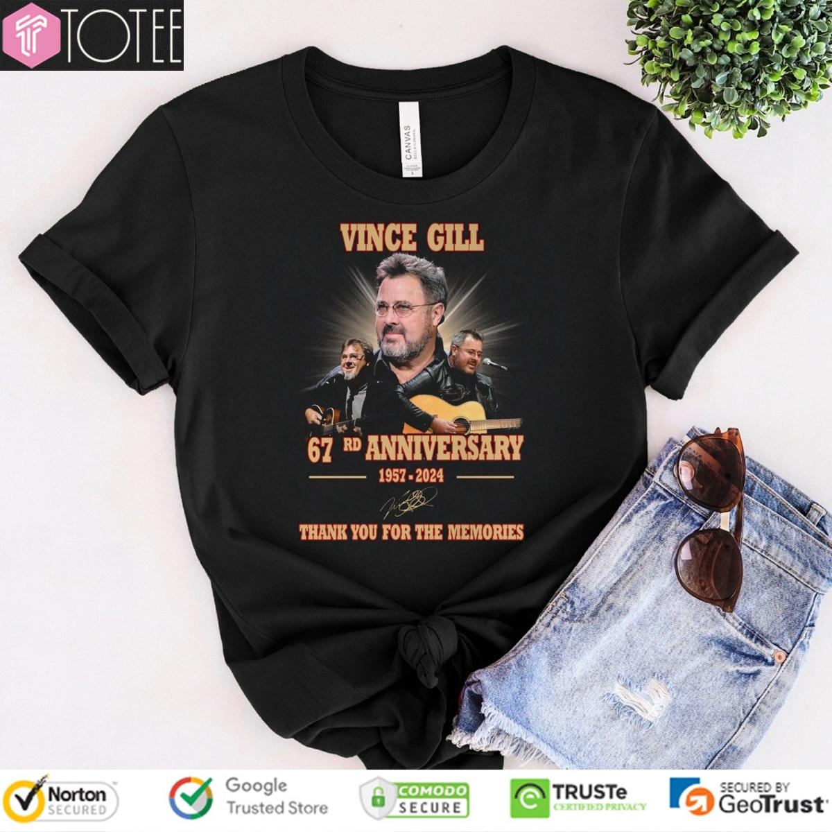 67Rd Anniversary 1957-2024 Vince Gill Signature T-shirt