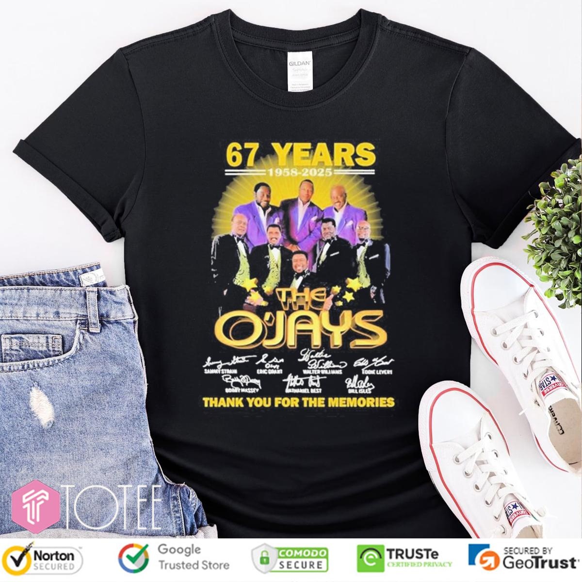 67 Years 1950-2025 The Ojays Signatures T-shirt