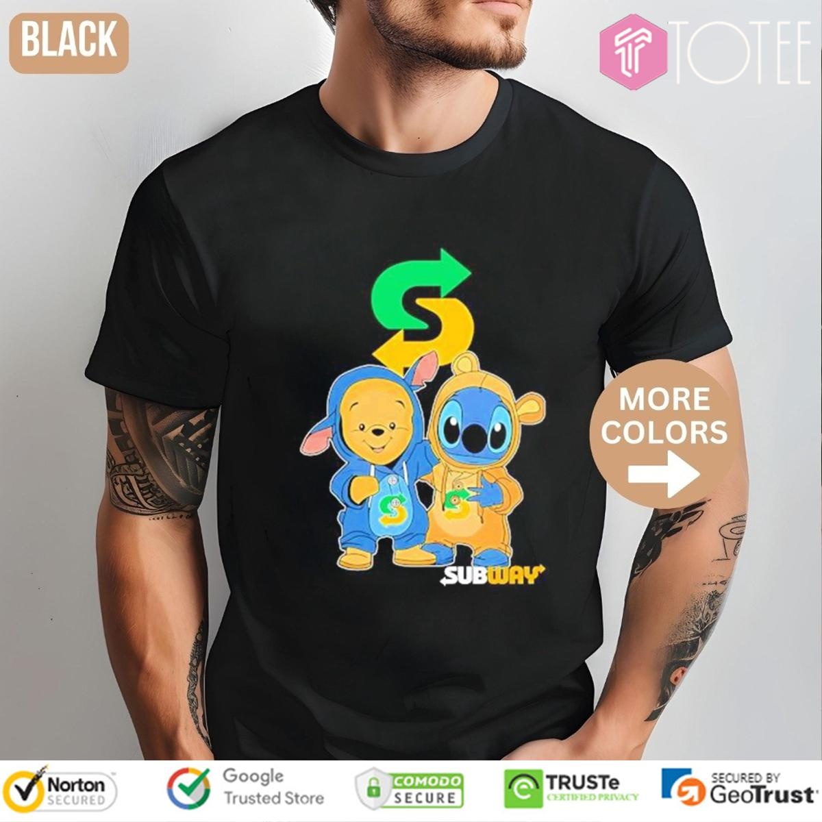 Subway Pooh And Stitch T-shirt